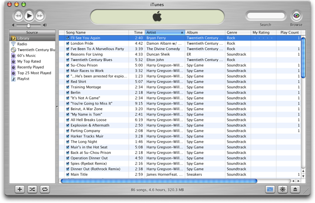 Screenshot of iTunes application. Courtesy of guidebookgallery.org