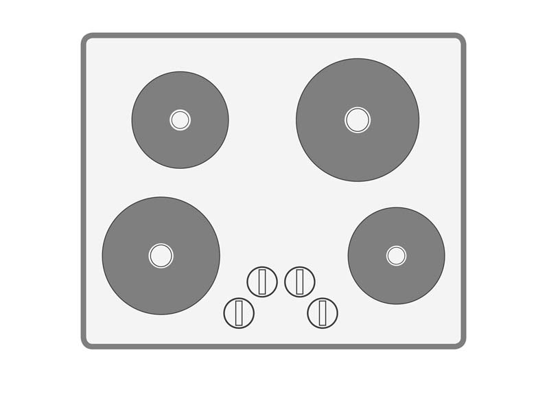 Illustration of a stove top designed according to what Don Norman calls "naturally mapped" design. Courtesy of pibook.gr License: Attribution-NonCommercial-ShareAlike 2.0
