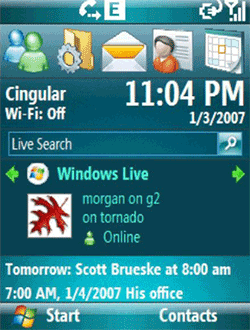 Image demonstrating the GUI of Windows Mobile 6.0 (2007)- MSDN (although Windows Mobile is copyright Microsoft).This image is a copyrighted screen shot of a commercially-released computer software product of Microsoft Corporation. You must include the following statement: "Used with permission from Microsoft."
